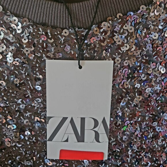 Bling, bling - Gorgeous Zara sequin cotton top Small - Picture 2 of 10